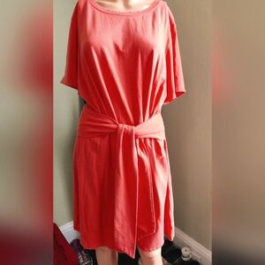 NWOT Terra & Sky Self-Belt T-Shirt Dress, Size 2X #66